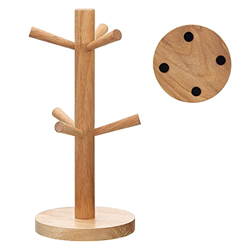 KAIAIWLUO Tassenhalter,Hölzerner Brezelständer Becherhalter Holz Baumbecherhalter Brezelhalter Tassenbaum für Küchentheke Tabletop Kaffeetassenregal von KAIAIWLUO