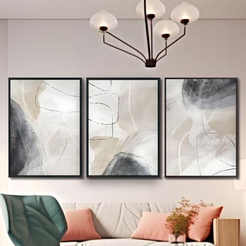 KAIDAARTLH Abstraktes Geometrisches Bild auf Leinwand, Moderne Bilder Abstrakt Linie, Drucke auf Leinwand, Nordic Moderne Bilder Wohnzimmer Schlafzimmer, Frameless (Linie 3, 3x40x60) von KAIDAARTLH