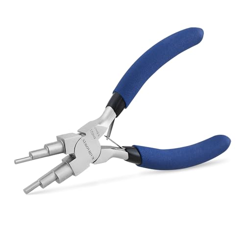 KAIHAOWIN 6 in 1 Schmuckzange für die Schmuckherstellung Zubehör mit Comfort Grip Handle für Drahtumwicklung, Bügel, Schlaufen, Haken, Sprengringe von KAIHAOWIN