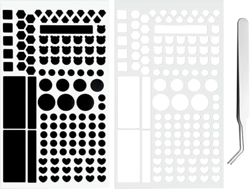 Kaiheng 2PCS Licht Blocking Aufkleber, LED Licht Dimmen Aufkleber, Dimmen Licht 80% ~ 100% Verdunkelung Aufkleber für Elektronik, TV, Router, Uhren mit 1PCS Pinzette (Weiß und Schwarz) von KAIHENG
