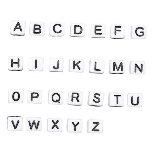 KAILIKETIY 100 Stück Acryl Buchstabenperlen Quadratisch für DIY Schmuckherstellung Sichere Geruchsfreie Bastelperlen Schwarz Weiße Alphabet Perlen zum Auffädeln Kreative Bastelaccessoires KAILIKETIY 100 Stück Acryl Buchstabenperlen Quadratisch für DIY Schmuckherstellung Sichere Geruchsfreie Bastelperlen Schwarz Weiße Alphabet Perlen zum Auffädeln Kreative Bastelaccessoires von KAILIKETIY
