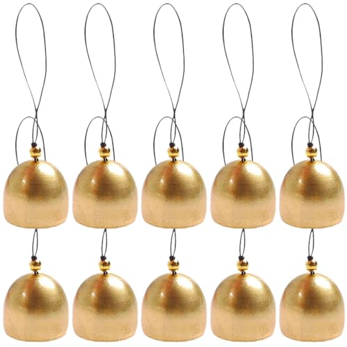 KAILIKETIY 10Stücke Kleine Metallglocken für DIY Weihnachtsdeko für Bastelarbeiten und Festdekoration mit Schnur zum Aufhängen von KAILIKETIY