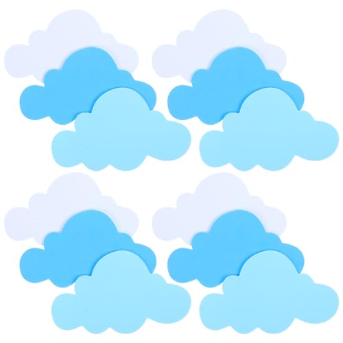 KAILIKETIY 120 Stück Wolken Wandaufkleber Eva Blau Weiße Wanddeko für Kinderzimmer Wiederverwendbar Einfach zu Anbringen und Entfernen Selbstgemacht Wandkunst für Wohnzimmer von KAILIKETIY