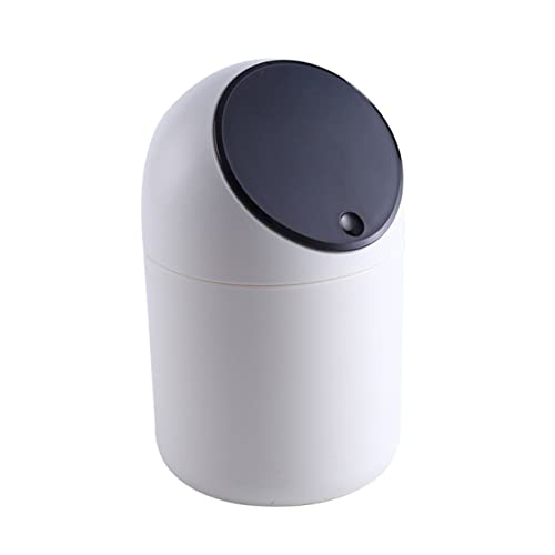 KAILIKETIY 1Stück Mini Desktop Mülleimer mit Druckabdeckung Eleganter Tischmüllcontainer für Büro und Haushalt Schwarz für Kleine Abfälle und Recycling Kompakte Modisches von KAILIKETIY