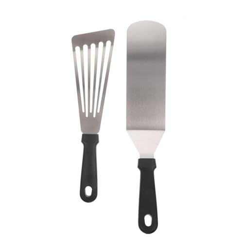 KAILIKETIY 2 Stück Edelstahl Grillspatel Hitzebeständig Multifunktional Pfannenwender für Steak Pizza Pfannkuchen BBQ Geeignet Küchenhelfer KAILIKETIY 2 Stück Edelstahl Grillspatel Hitzebeständig Multifunktional Pfannenwender für Steak Pizza Pfannkuchen BBQ Geeignet Küchenhelfer von KAILIKETIY