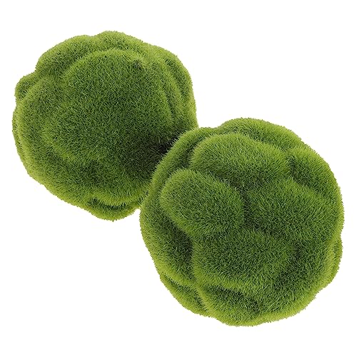 KAILIKETIY 2 Stück Kunstmoos Dekobälle Durchmesser Natürliche Grüne Moos Kugeln für Innenraumdekoration für Moderne und Nordische Wohnstile für Bonsai Fotorequisiten und Gartenlandschaft von KAILIKETIY