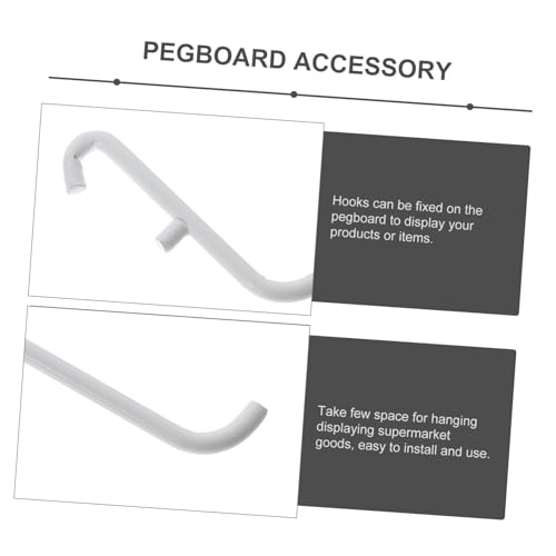 KAILIKETIY 2 Stück Metall Pegboard Haken Weiß Lackierte Robuste Wandhaken für Lochwand Organizer Platzsparende Aufbewahrung Einfache Montage für Werkstatt und Garage von KAILIKETIY