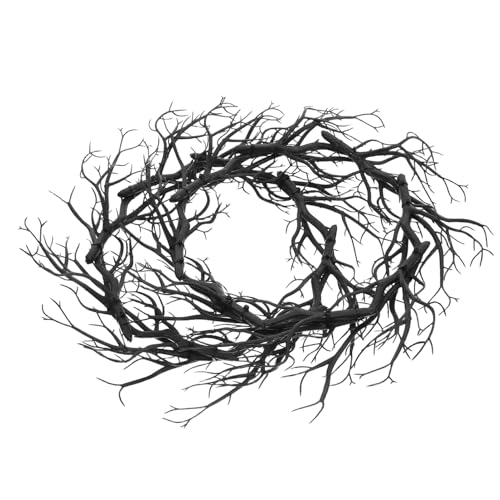 KAILIKETIY 2 Stück Teiliges Halloween Kranz aus Schwarzen Ästen Langlebiger Tür schmuck für Drinnen und Draußen Wiederverwendbar Gruselige Deko für Geisterhäuser und Halloween Partys von KAILIKETIY