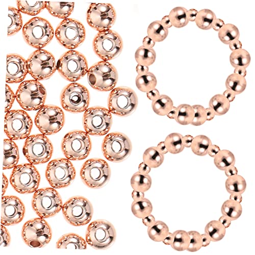 KAILIKETIY 200Stücke DIY Kupferperlen Glatte Runde Abstandshalterperlen für Armbänder Schmuck Nahtlos Leicht Korrosionsbeständig für Schmuckherstellung von KAILIKETIY