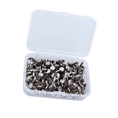 KAILIKETIY 200Stücke Metall Papierbefestigungen Runde Klammern Silber mit Aufbewahrungsbox für Bastelprojekte Scrapbooking und DIY von KAILIKETIY
