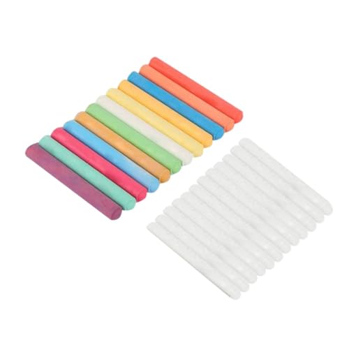 KAILIKETIY 24 Stück Teiliges Staubfreie Wasserlösliche Kreidestifte Bunte Farbauswahl mit Farben und Weißen Stiften Ungiftig für Tafel Fenster und Whiteboard Vielseitig zum Schreiben und von KAILIKETIY