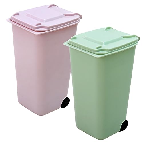 KAILIKETIY 2Stücke Mini Müllbehälter Multifunktionaler Desktop Stifthalter Abfallbehälter und Kompakte für Büro Küche Wohnzimmer und Schlafzimmer von KAILIKETIY