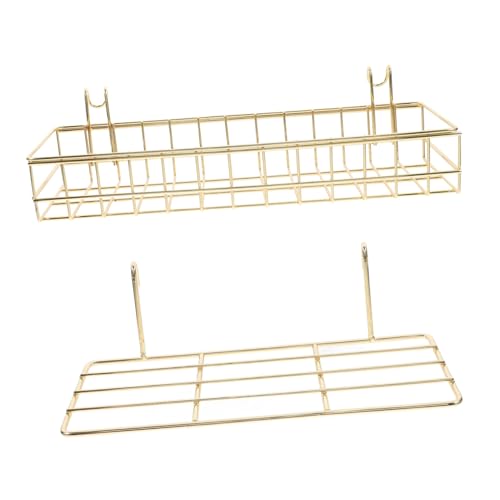 KAILIKETIY 2Stücke Wandkorb Gold Organizer mit Haken Drahtregal für Einfache Aufbewahrung und Präsentation für Zuhause Küche und Büro von KAILIKETIY