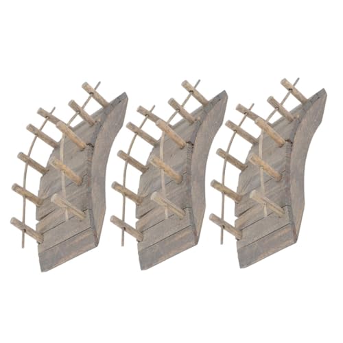 KAILIKETIY 3pcs Dollhouse Holzbogenbrücke Mit Geländer Bogenbrücke Figuren Miniaturbrücke Für Bonsai Plant Pot Micro Landscaping von KAILIKETIY