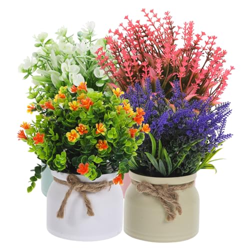 KAILIKETIY 4 Stück Artificial Tree kunstpflanze blumengesteck House Plants Wohnzimmerdekoration Zimmerpflanzen künstlich gefälschte Bonsais künstliche Pflanzen für wohnkultur drinnen Plastik von KAILIKETIY