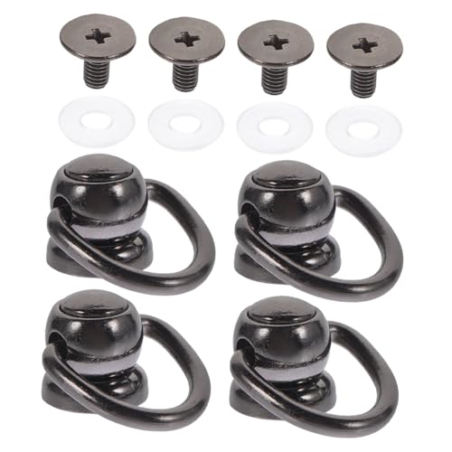KAILIKETIY 4 Stück Teiliges Metall d Ringe mit Nieten Drehbar für Lederhandtaschen DIY Geldbörsen Zubehör Stabile Schraubbolzen Tasche Handtaschen Hardware von KAILIKETIY