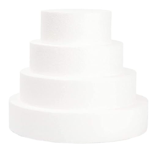 KAILIKETIY 4Stücke Teiliges Schaumkuchen Modellset Wiederverwendbare Kuchen Dummies für Kreative Backprojekte Kuchenpräsentationen und Bastelarbeiten für Partys von KAILIKETIY