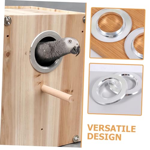 KAILIKETIY 5 Stück Teiliges Vogelhaus Metall Schutzring mit Glatten Kanten für Nistkästen und Brutboxen Fluglochschutz Nestrauberschutz für Wellensittiche und Papageien Langlebiger von KAILIKETIY