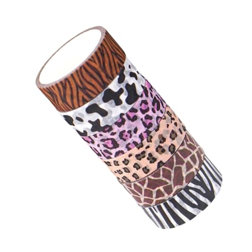 KAILIKETIY 6 Rollen Teiliges Washi Tape Set mit Tiermustern Selbstklebende Reißfeste Scrapbook Dekobänder aus Hochwertigem Washi Papier für DIY Bastelprojekte Planer Geschenkverpackung und von KAILIKETIY