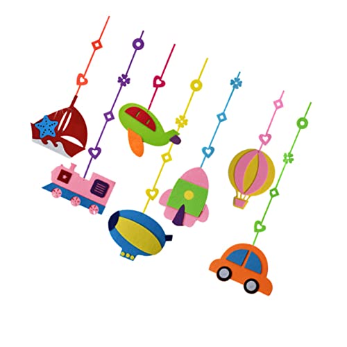 KAILIKETIY 7 Stück Teiliges Kindergarten Hängedeko aus Hochwertigem Filz Bunte Fahrzeug Motive Doppelseitig Gestaltet Umweltfreundlich und Sicher für Decke Wand und Fenster in Kita und von KAILIKETIY