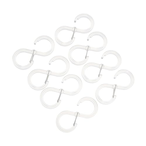 KAILIKETIY 8 Stück Teiliges Transparente S haken aus Robustem Kunststoff Vielseitige Aufhänger ohne Bohren für Küche Bad und Garderobe Einfache Handhabung und Starke Tragkraft von KAILIKETIY