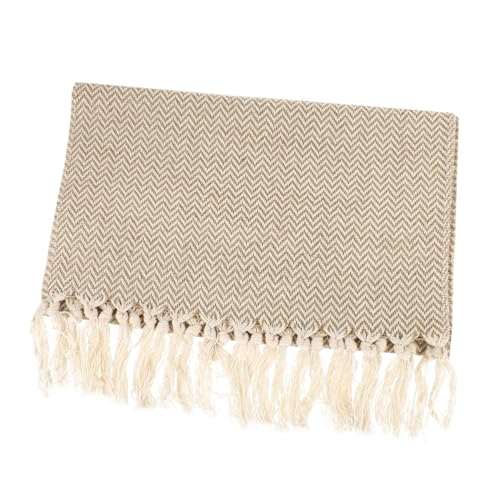 KAILIKETIY Baumwoll leinen Tischläufer mit Handgefertigten Quasten Natürlicher Eleganter Tischläufer im Boho Stil für Wohnzimmer Partys Hochzeiten und Stilvolle Tischdekorationen von KAILIKETIY