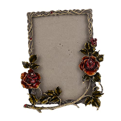 KAILIKETIY Retro Blumen Bilderrahmen Kreativer Fotorahmen Aus Metall Für Tischdekoration Stabiler Fotohalter Für Wohnzimmer Und Schlafzimmer Für Ihre Erinnerungen von KAILIKETIY