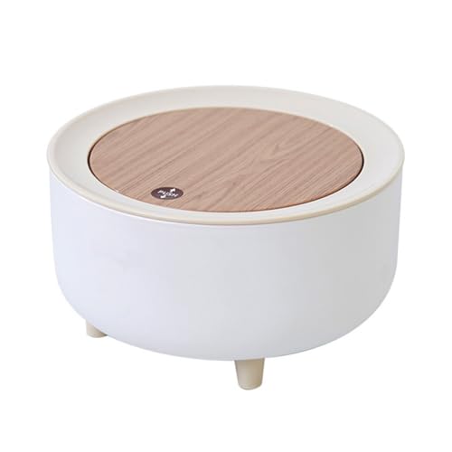 KAILIKETIY Desktop Mülleimer mit Deckel Abfallbehälter für Schreibtisch für Büro und Küche Drücksystem zur Geruchsreduktion Platzsparendes Design Weißer von KAILIKETIY