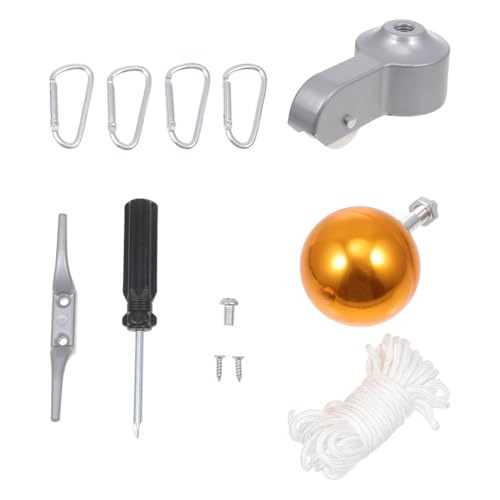 KAILIKETIY Edelstahl Fahnenmast Zubehör mit Goldener Kugel und Robustem Seil Wetterfestes Flagpole Reparaturset für Outdoor Dekoration und Vielseitige Fahnenbefestigung KAILIKETIY Edelstahl Fahnenmast Zubehör mit Goldener Kugel und Robustem Seil Wetterfestes Flagpole Reparaturset für Outdoor Dekoration und Vielseitige Fahnenbefestigung von KAILIKETIY