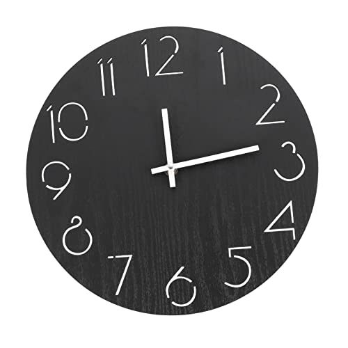 KAILIKETIY Holz Wanduhr Dekorative Uhr für Schlafzimmer und Wohnzimmer Runde Form Präzise Bewegung Vielseitig Einsetzbar Wohn und Geschäftsräumen Design von KAILIKETIY