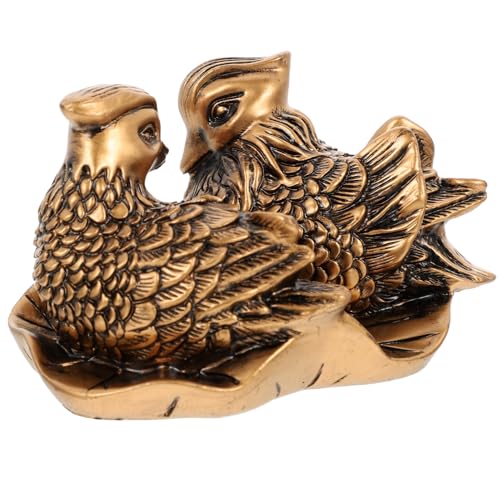 KAILIKETIY Mandarinente Statue aus Harz Hochzeitsgeschenk Liebesvögel Figur für Hochzeitsdekoration Desktop Skulptur Geschenkidee für Jubiläen und Anlässe von KAILIKETIY