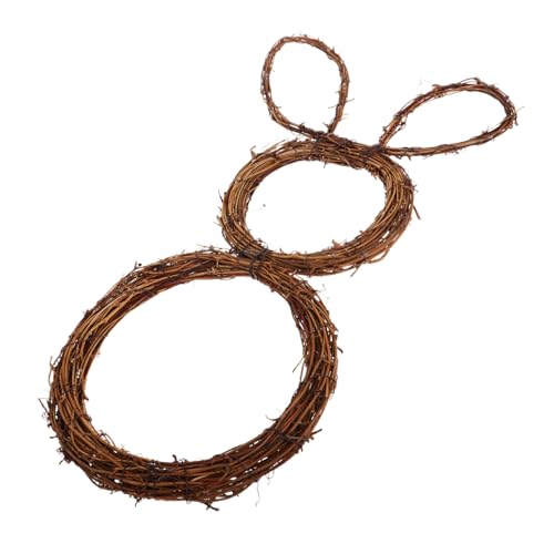 KAILIKETIY Kaninchen-Rattan-Kranz Bastel-osterkranz Aus Holz Osterkranz Selber Machen Coffee von KAILIKETIY