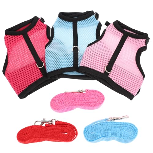 KAILIKETIY Kleintier Geschirr und Leine Set aus Atmungsaktivem Weichem Material für Kaninchen Frettchen Ratten und Meerschweinchen Verstellbar Praktischem Brustgeschirr für Tägliche von KAILIKETIY