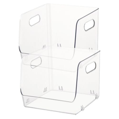 KAILIKETIY Kunststoffbox Mit Deckel 2er-Box Transparentes Regal Buch Storage Boxes Makeup Box Korb Büromaterial-Organizer Für Kleinigkeiten Für Büroutensilien Kasten Mit Deckel von KAILIKETIY