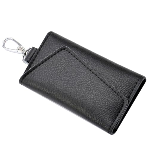 KAILIKETIY Multifunktionale Lederschlüsseltasche mit Reißverschluss Schlüsselhalter für Auto Unisex mit Praktischem Hängeclip Großer Stauraum für Schlüssel Münzen Bargeld Schwarzes von KAILIKETIY