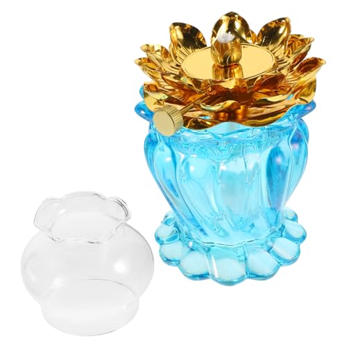 KAILIKETIY Retro Öllampe Aus Glas Mit Lotus-Design Winddichte Kerosinlampe Für Innenräume Und Camping Leicht Und Kompakt Dekoration Für Buddha- Und Besondere Anlässe KAILIKETIY Retro Öllampe Aus Glas Mit Lotus-Design Winddichte Kerosinlampe Für Innenräume Und Camping Leicht Und Kompakt Dekoration Für Buddha- Und Besondere Anlässe von KAILIKETIY