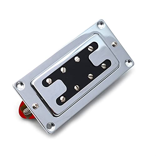Humbucker Mini-Stil Zwei Zeile 8 Loch Elektrische Bass Humbucker Pickup Neck/Bridge Pickup Schwarzes Gold Chrom (Color : Chrome) von KAILINGBAIHUOSHANGHANG
