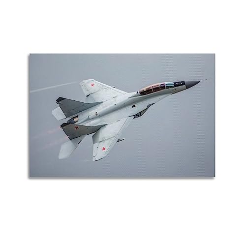KAIMI Luftfahrt-Poster für MiG-29 Kampfangriffsflugzeuge, dekoratives Gemälde, Leinwand-Wandposter und Kunstdruck, modernes Familienschlafzimmer-Dekor-Poster, 20 x 30 cm von KAIMI