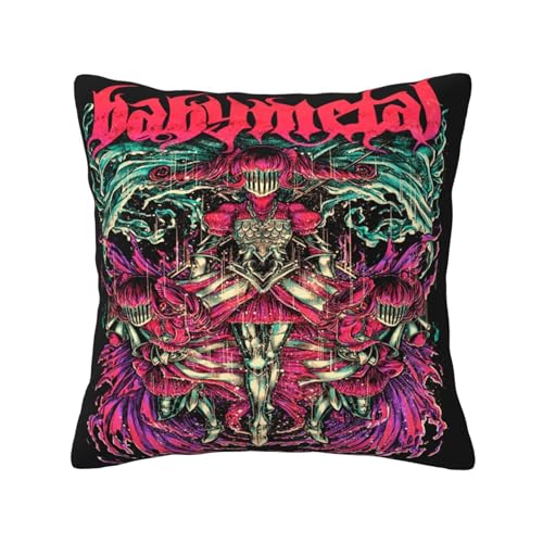 KAINSTIS Babysmetal Japanese Girls Band Büro Rückenstützenschoner Innenraumentzückende Kissenbezüge Sofa Rückenstützenschoner Mehrfarbig 40 x 40 cm von KAINSTIS