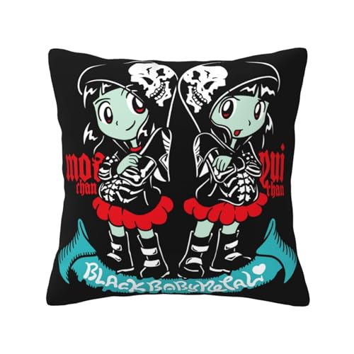 KAINSTIS Babysmetal Japanese Girls Band Büro Rückenstützenschoner Innenraumentzückende Kissenbezüge Sofa Rückenstützenschoner Mehrfarbig 40 x 40 cm von KAINSTIS