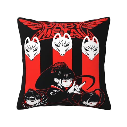 KAINSTIS Babysmetal Japanese Girls Band Büro Rückenstützenschoner Innenraumentzückende Kissenbezüge Sofa Rückenstützenschoner Mehrfarbig 50 x 50 cm von KAINSTIS