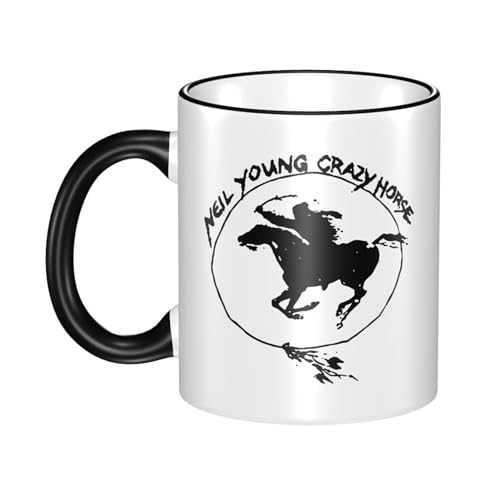 KAINSTIS Keramik Young Rock Band Neil Crazy Horse Wasserbecher Milch-Kaffee-Keramik-Mug Teetasse für die Büroruhezone von KAINSTIS