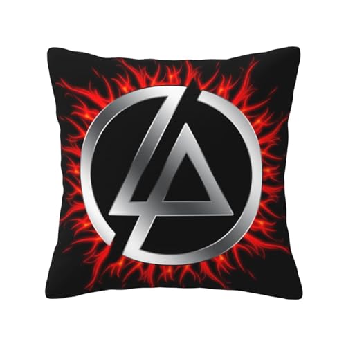 KAINSTIS Park Rock Band Lin-kin Chester Büro Rückenstützenschoner Innenraumentzückende Kissenbezüge Sofa Rückenstützenschoner Mehrfarbig 30 x 30 cm von KAINSTIS