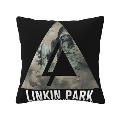 KAINSTIS Park Rock Band Lin-kin Chester Büro Rückenstützenschoner Innenraumentzückende Kissenbezüge Sofa Rückenstützenschoner Mehrfarbig 40 x 40 cm von KAINSTIS
