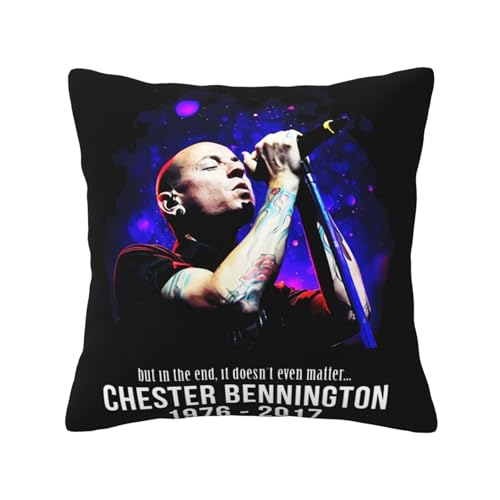KAINSTIS Park Rock Band Lin-kin Chester Büro Rückenstützenschoner Innenraumentzückende Kissenbezüge Sofa Rückenstützenschoner Mehrfarbig 40 x 40 cm von KAINSTIS