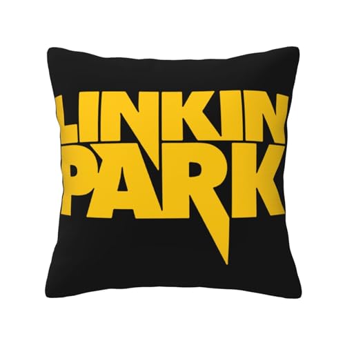 KAINSTIS Park Rock Band Lin-kin Chester Büro Rückenstützenschoner Innenraumentzückende Kissenbezüge Sofa Rückenstützenschoner Mehrfarbig 50 x 50 cm von KAINSTIS