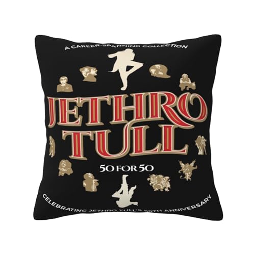KAINSTIS Tull Rock Band Jethro Büro Rückenstützenschoner Innenraumentzückende Kissenbezüge Sofa Rückenstützenschoner Mehrfarbig 30 x 30 cm von KAINSTIS