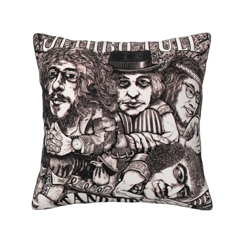 KAINSTIS Tull Rock Band Jethro Büro Rückenstützenschoner Innenraumentzückende Kissenbezüge Sofa Rückenstützenschoner Mehrfarbig 40 x 40 cm von KAINSTIS
