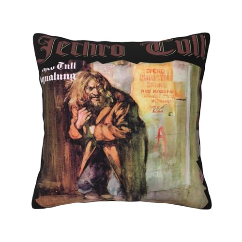 KAINSTIS Tull Rock Band Jethro Büro Rückenstützenschoner Innenraumentzückende Kissenbezüge Sofa Rückenstützenschoner Mehrfarbig 50 x 50 cm von KAINSTIS