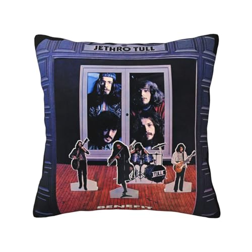KAINSTIS Tull Rock Band Jethro Büro Rückenstützenschoner Innenraumentzückende Kissenbezüge Sofa Rückenstützenschoner Mehrfarbig 50 x 50 cm von KAINSTIS